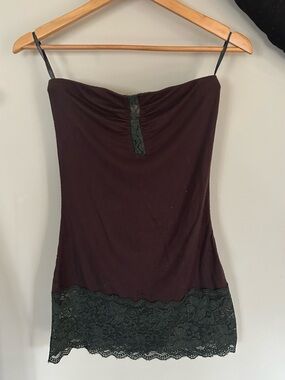 Strapless Lace-Trim Camisole Bandeau Tube Top Size Small